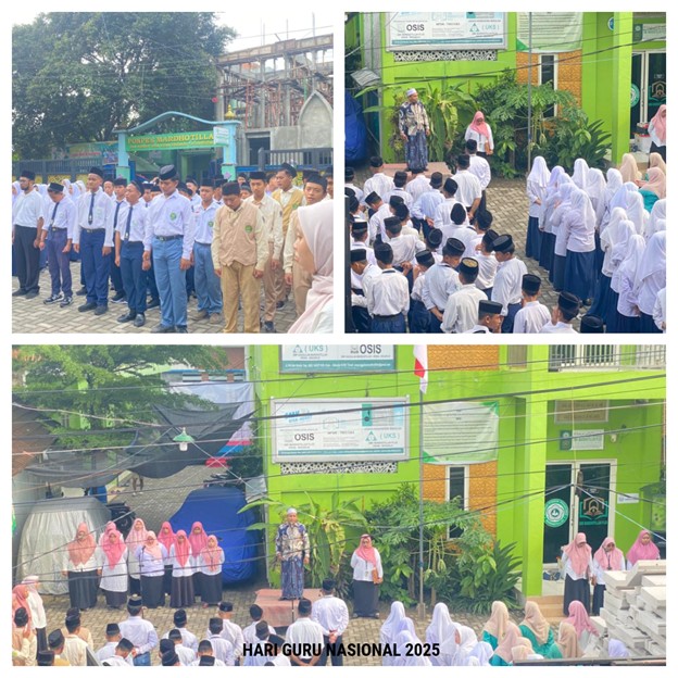 Siswa SMK Mardhotillah Plus Ikuti Upacara Hari Guru Nasional, K.H. Moh. Maliki Muhadi Tekankan Kemuliaan Adab dan Jauhi Prasangka Buruk
